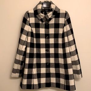 Black and White Wool Coat EUC
